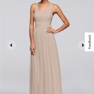 David’s Bridal Criss Cross bridesmaid dress- size 4  Biscotti color